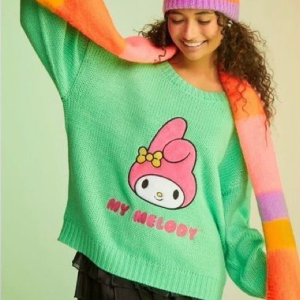 Hello Kitty & Friends “My Melody” x Forever 21 Knit Green Sweater size Small - Picture 14 of 14
